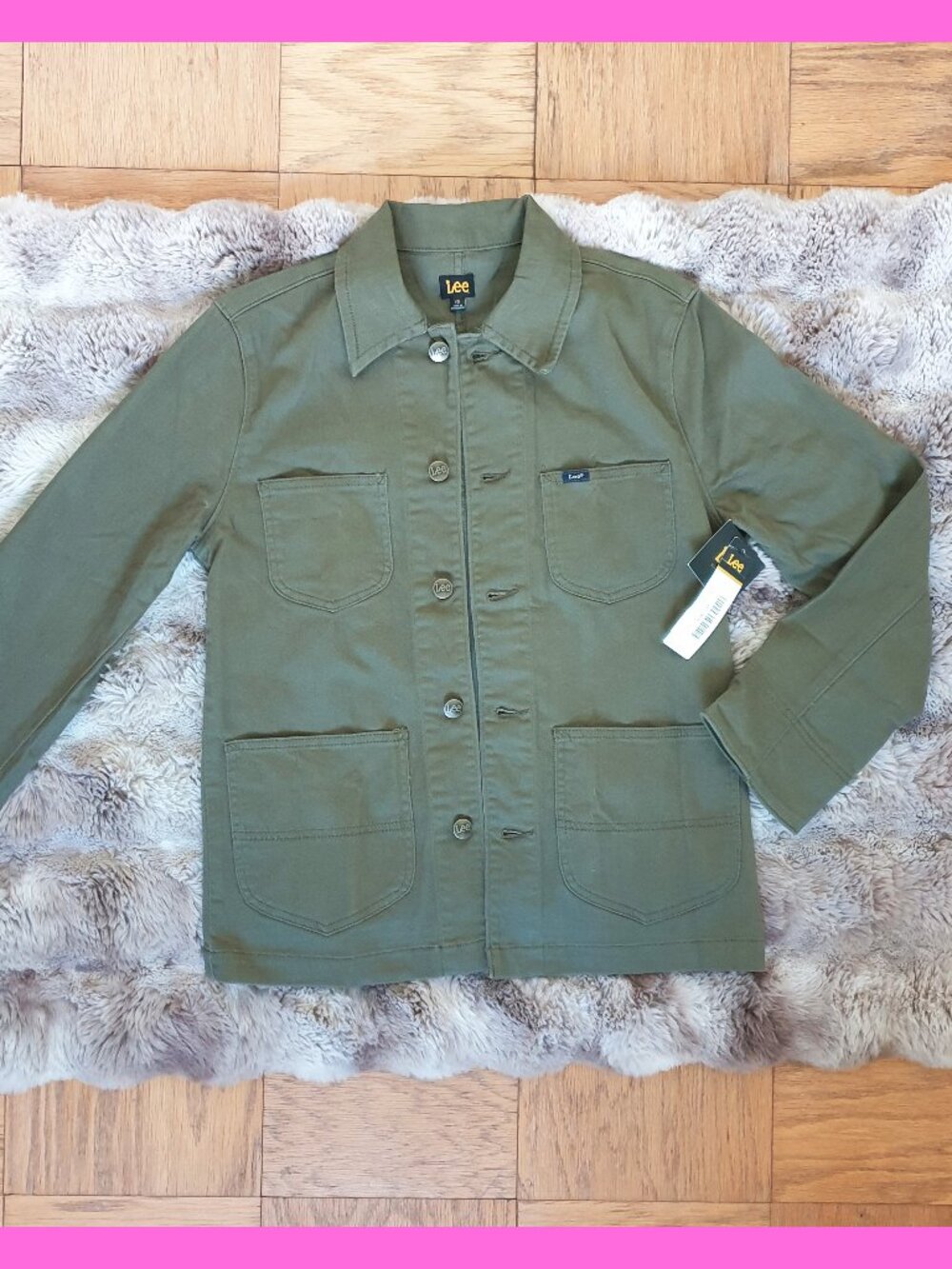 Lee Women's Chore Utility Jacket Button Down Shirt Olive Night Green - XS NWT